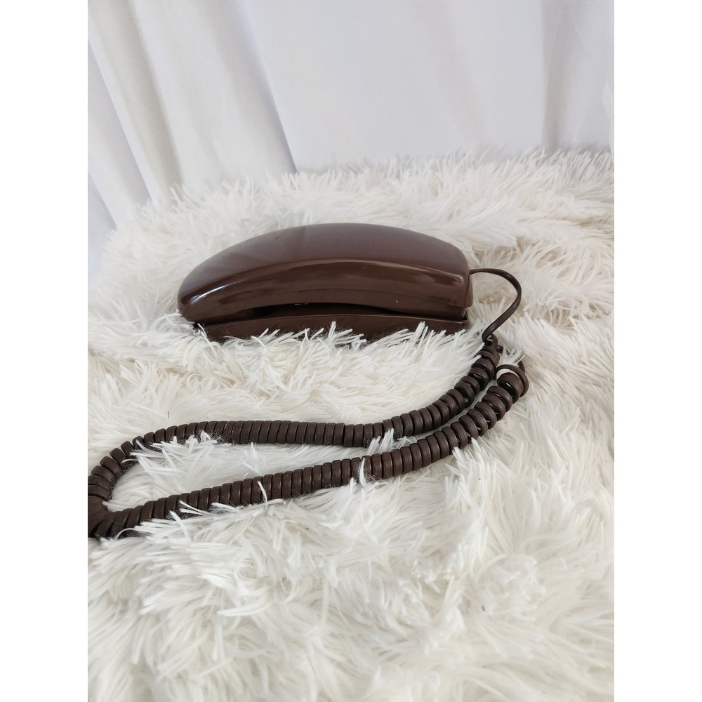 Bell System Trimline Phone Brown Push Button Retro Landline Telephone AS-IS